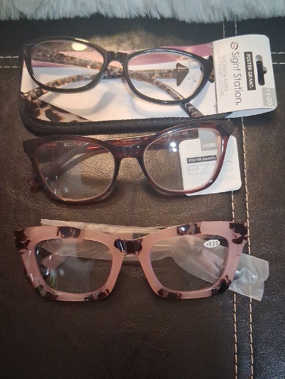 NWT 3 Pair Foster Grant Reading Glasses +1.00